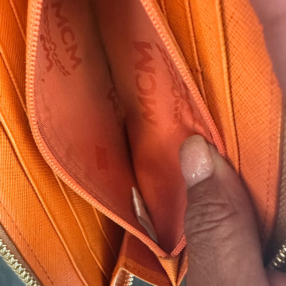 MCM Cognac Leather Zip Wallet - Picture 7 of 7